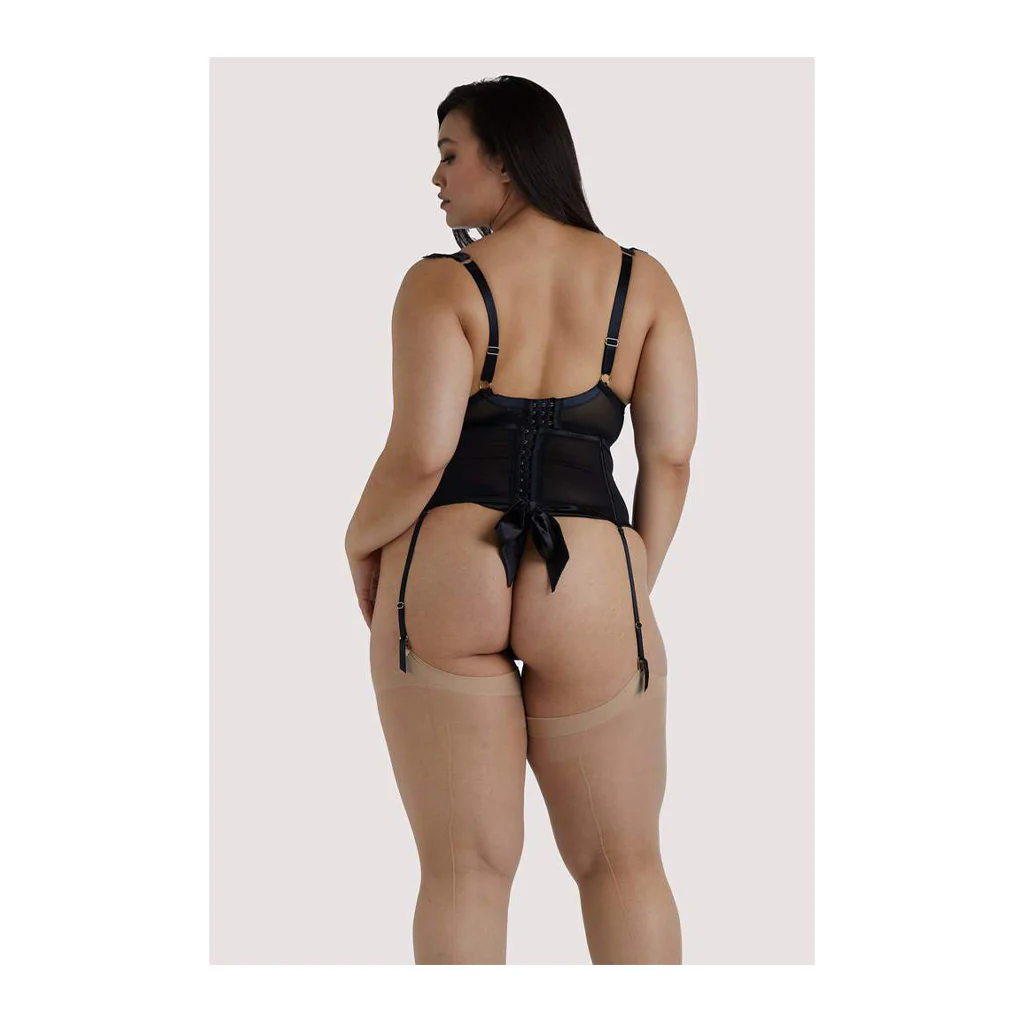 Anneliese Satin Net and Lace Waspie Black - Image 4